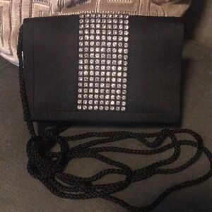 Magid Black Clutch with Silver Accents